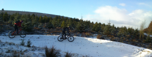 Kevan and Eleanor railing the big berms. 