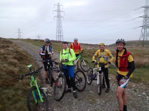 A band of happy cyclists, (before the 40 minute ascent)